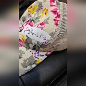 Womens Floral Puerto Rico Print Baseball Cap